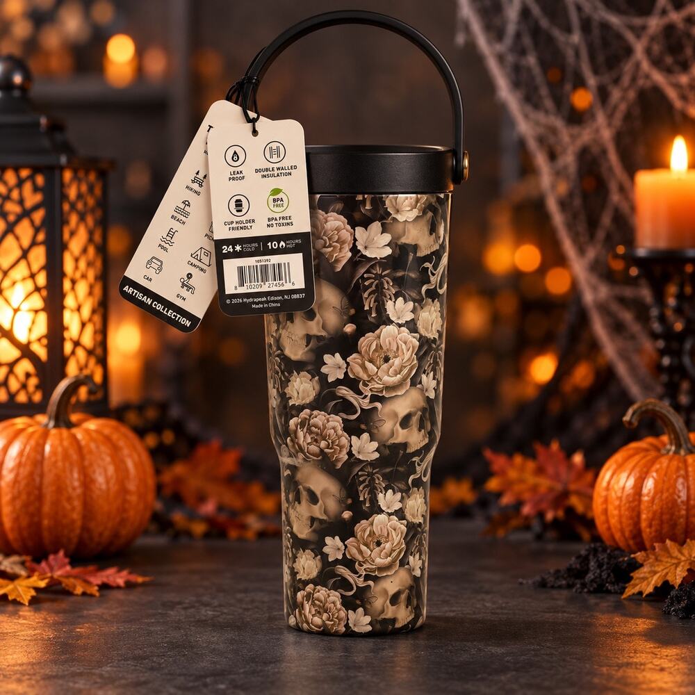 Hydrapeak Nomad 32 oz Tumbler Skull Floral Artisan Collection New Tags
